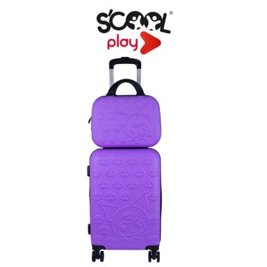 SET MALETA DE CABINA + MALETIN MULTIUSOS SCOOL PLAY KUROMI MORADA - 1