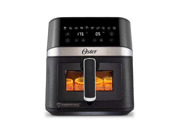 FREIDORA DE AIRE OSTER 6 L DIGITAL RECUBRIMIENTO DIAMONDFORCE VENTANA Y LUZ INTERNA 10 PROGRAMAS CKSTAF60WDDF