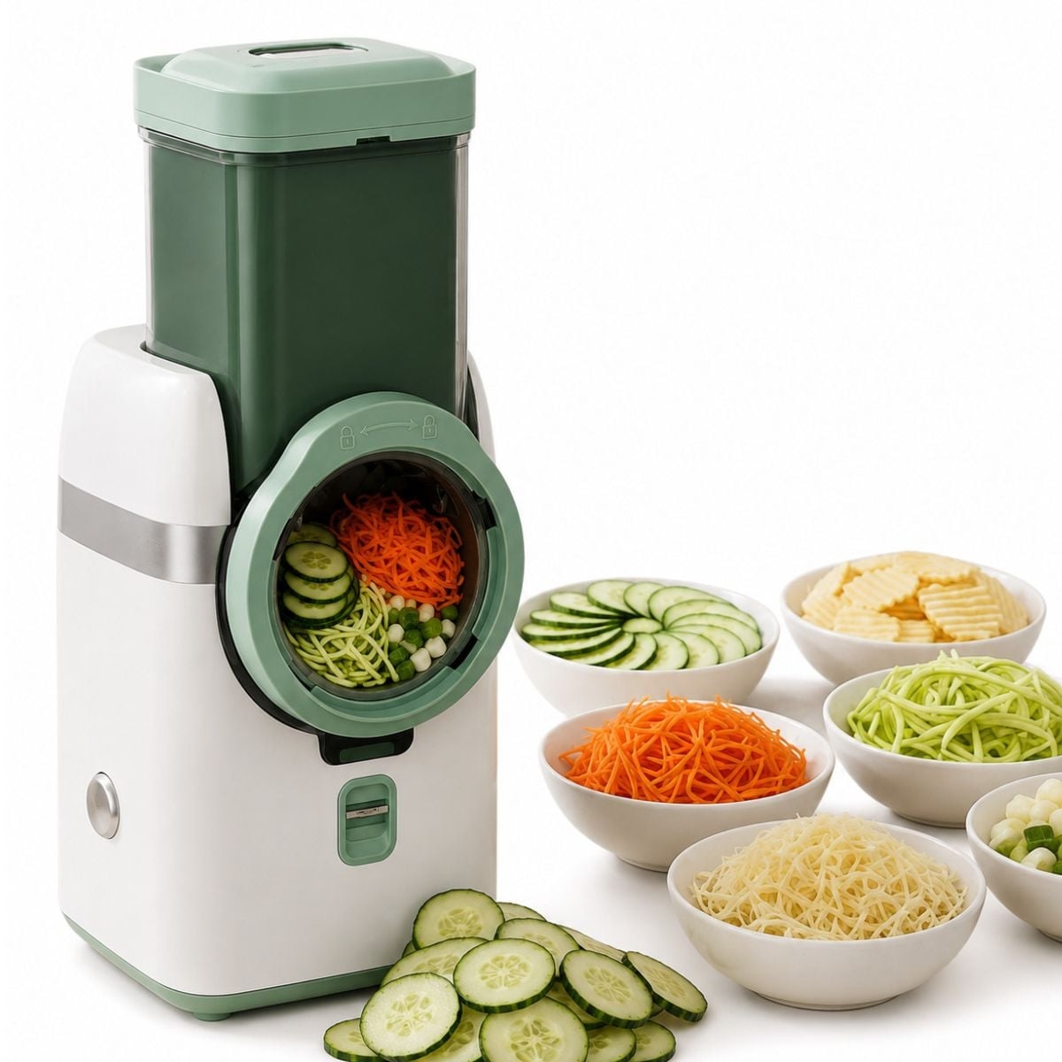 CORTADORA DE ALIMENTOS I CHEF ELÉCTRICO 6 EN 1 VERDE