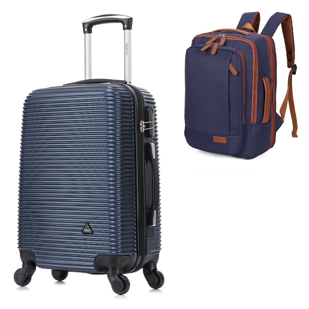 MALETA CABINERA ROYAL AZUL Y MOCHILA PORTALAPTOP X-MAX AZUL