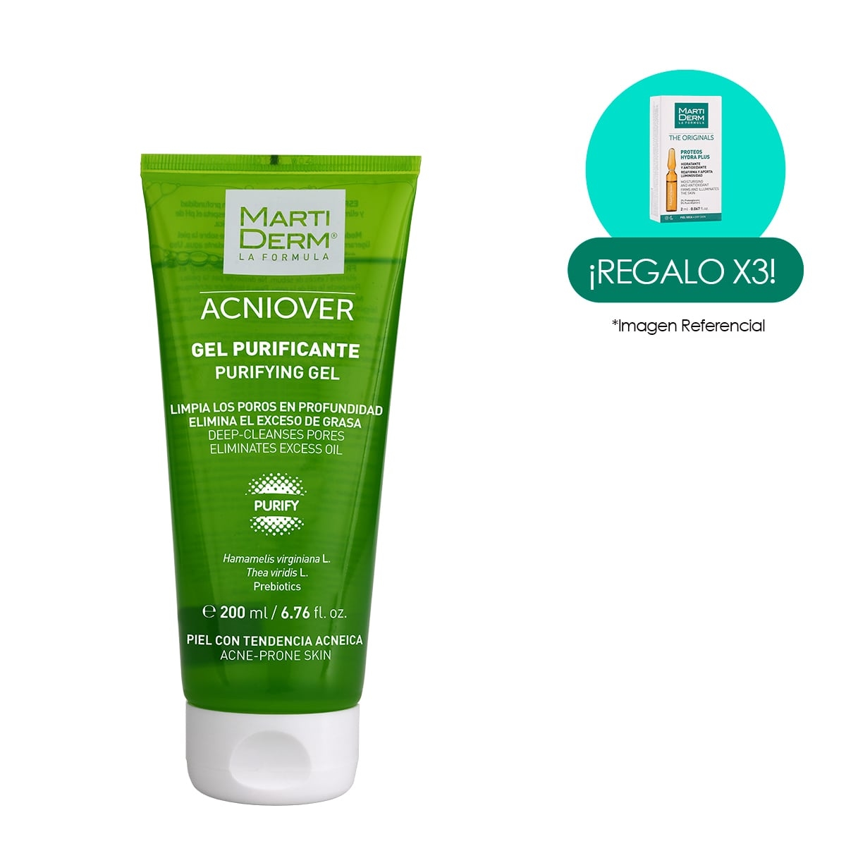 GEL PURIFICANTE ACNIOVER 200ML MARTIDERM
