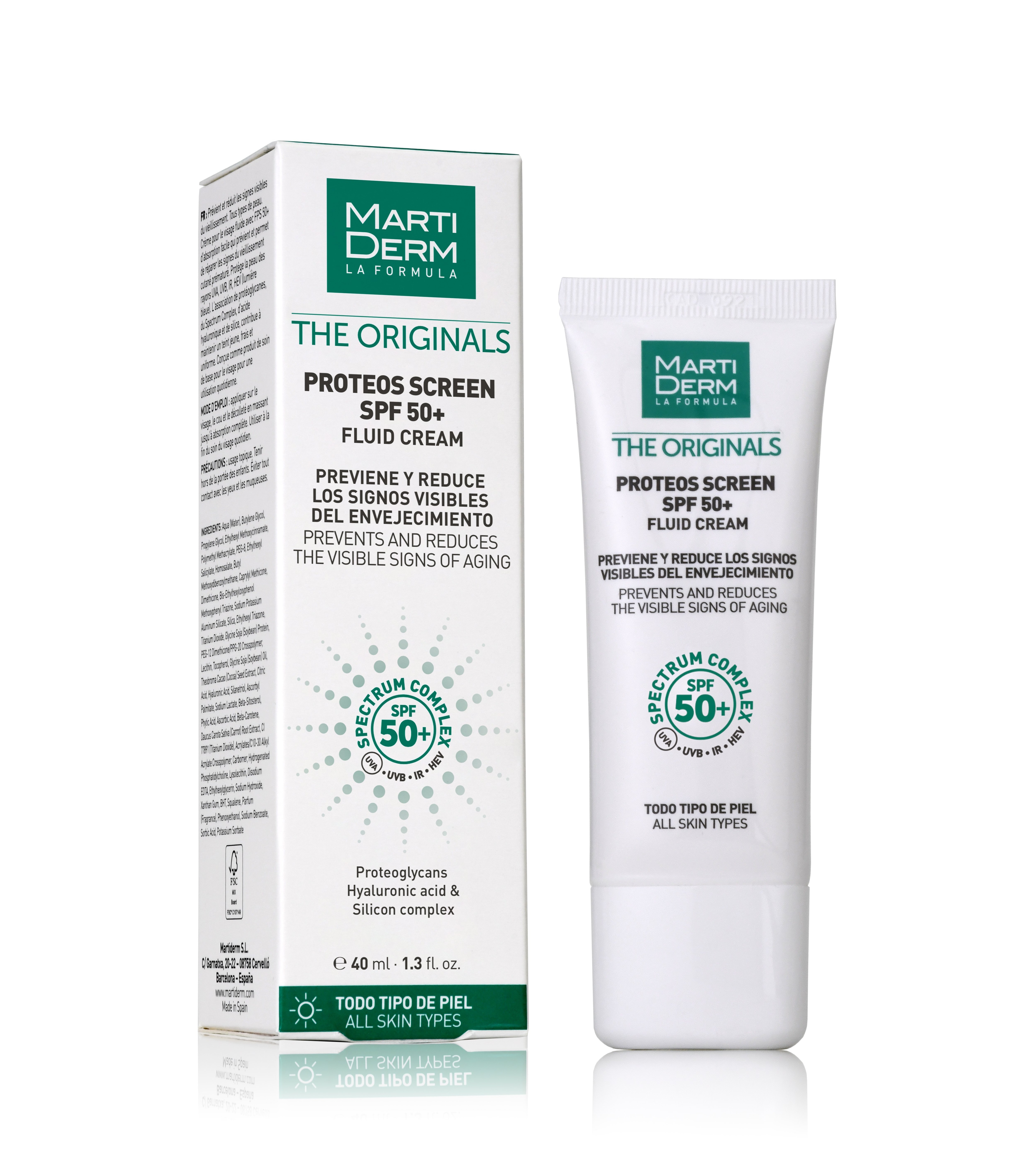PROTECTOR SOLAR FACIAL MARTIDERM ANTI-AGING PROTEOS SCREEN SPF50+ 40 ML