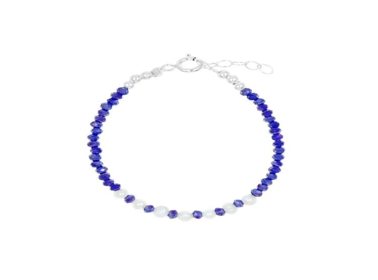 PULSERA MURANOS TORNASOL CON PERLA PLATA 925