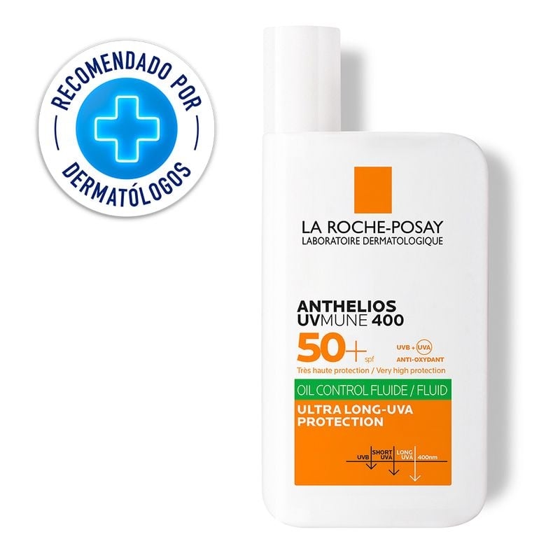 PROTECTOR SOLAR FACIAL LA ROCHE POSAY ANTHELIOS UVMUNE 400 OIL CONTROL FLUIDO INVISIBLE BLOQUEADOR SPF 5O+ 50 ML