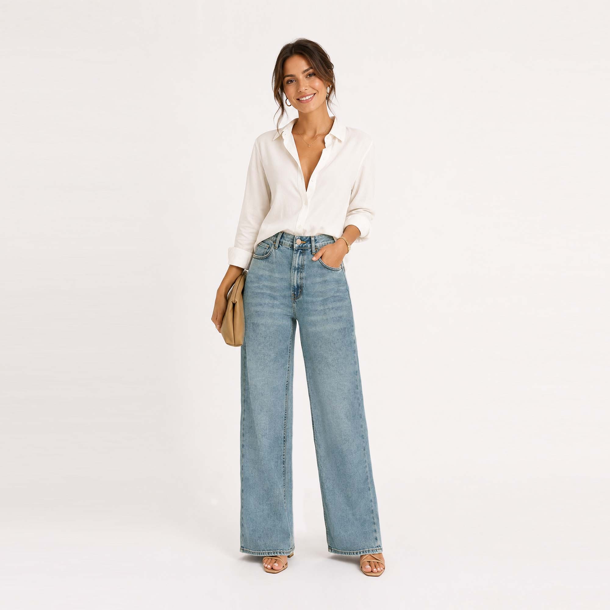 JEAN WIDE LEG PARA MUJER COTTONS JEANS ALIA