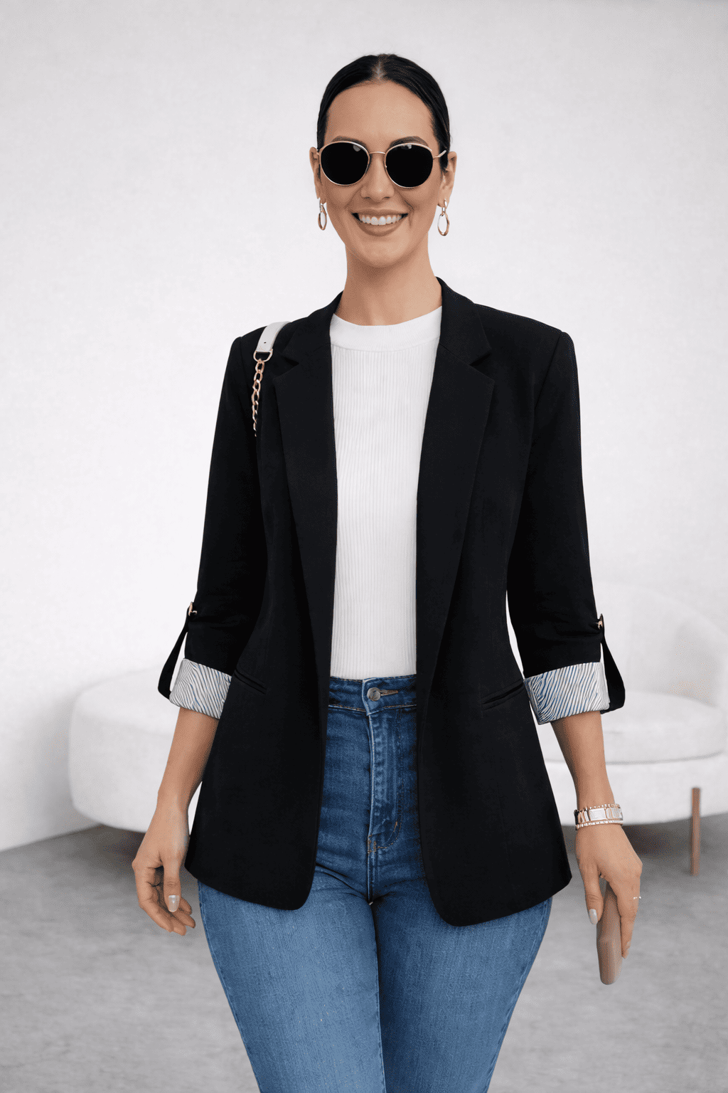 BLAZER RAYAS REVERSIBLE NEGRO