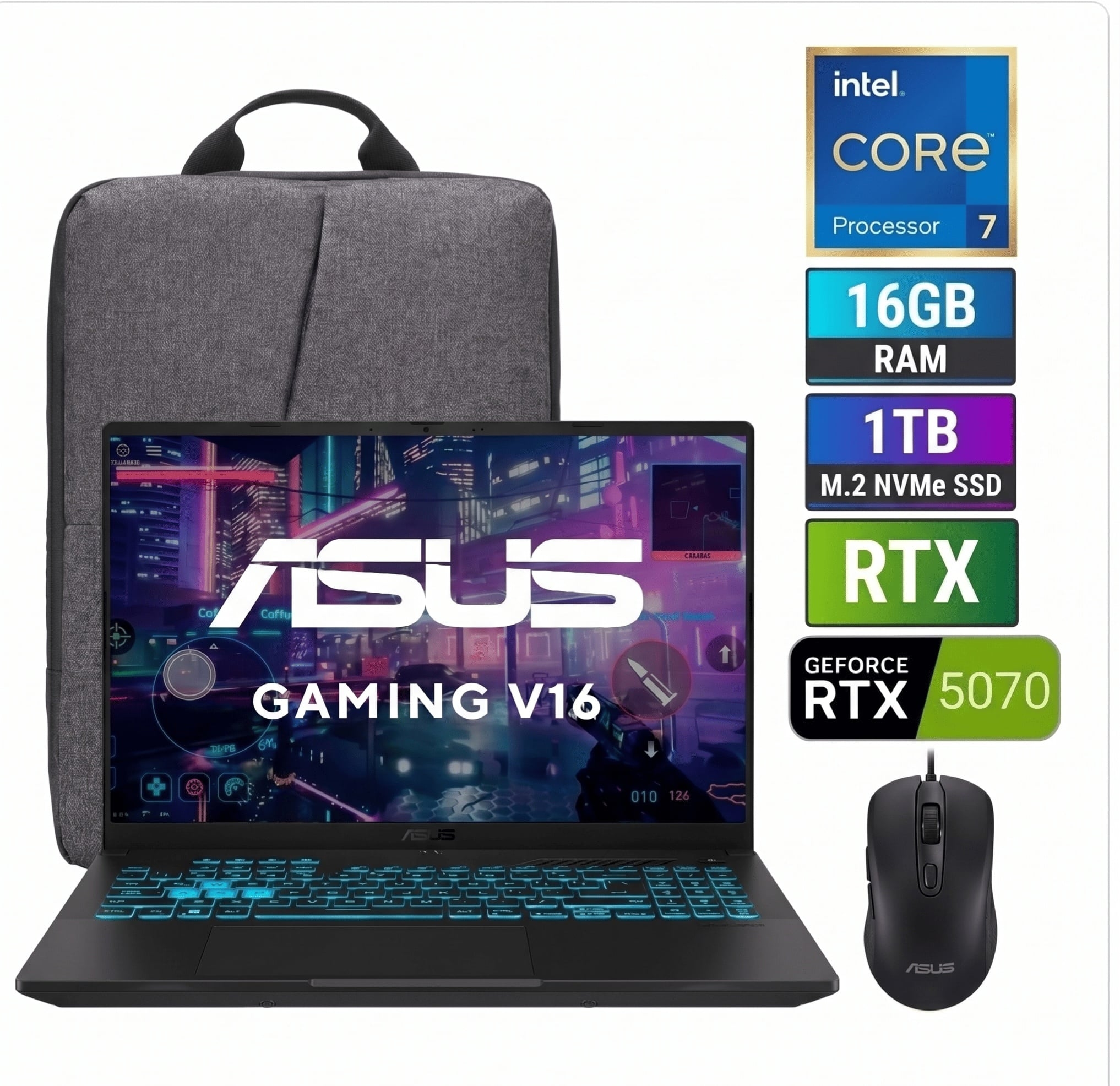 LAPTOP ASUS VIVOBOOK 16 C7 16GB 1TB RTX 5070 8GB 16''