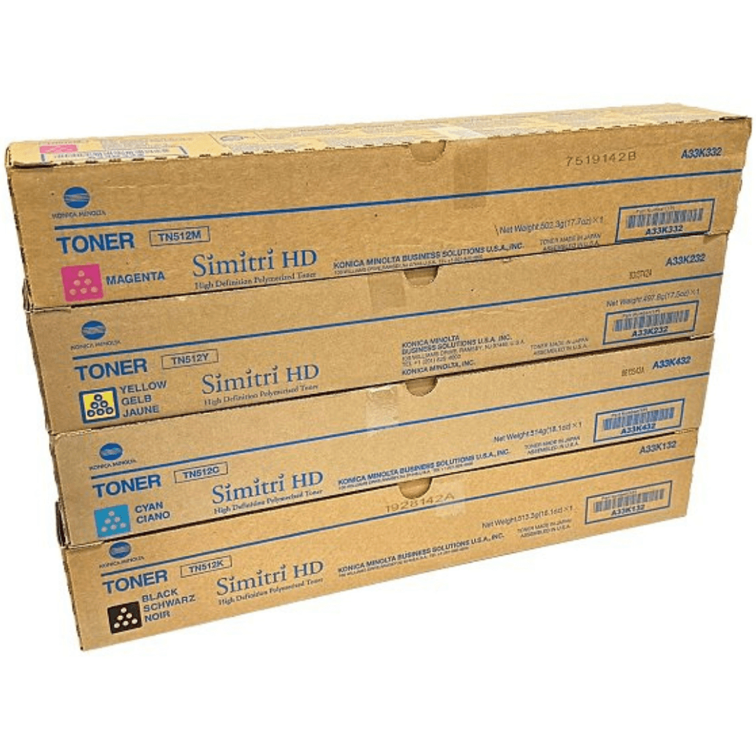 PACK DE TONER DE IMPRESION KONICA MINOLTA TN-512 COLOR NEGRO, CIAN, MAGENTA, AMARILLO