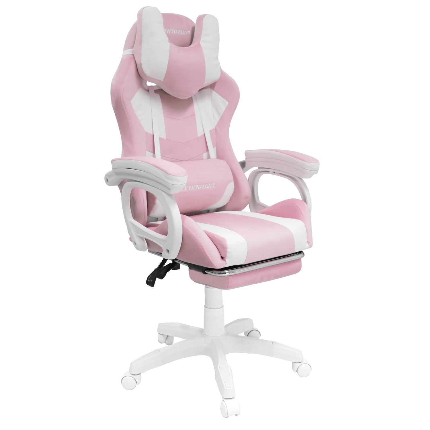 SILLA GAMER EXTINGTION SAPP GAMUZA CUERINA COLOR ROSADO