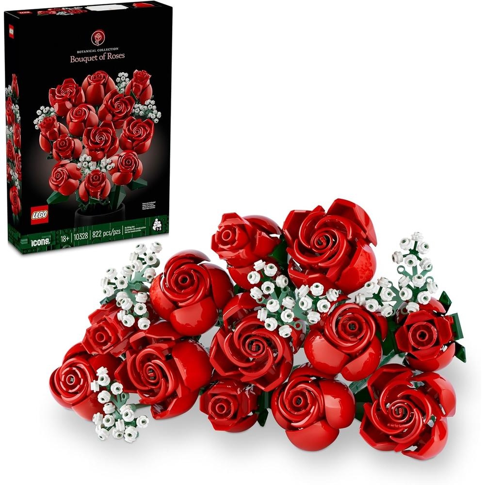 LEGO BOTANICALS RAMO DE ROSAS ARTIFICIALES, SET DE CONSTRUCCIÓN PARA ADULTOS