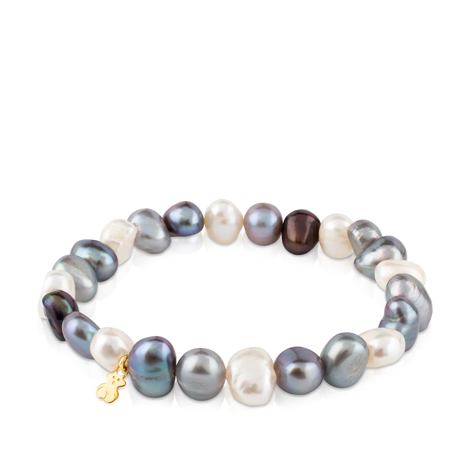 PULSERA PERLA BLANCA-GRIS ORO 1 LEY