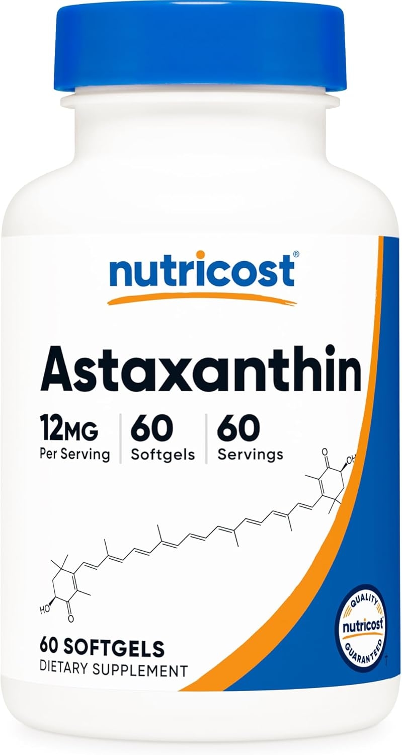 ASTAXANTHIN 12MG, NUTRICOST 60 CÁPSULAS BLANDAS