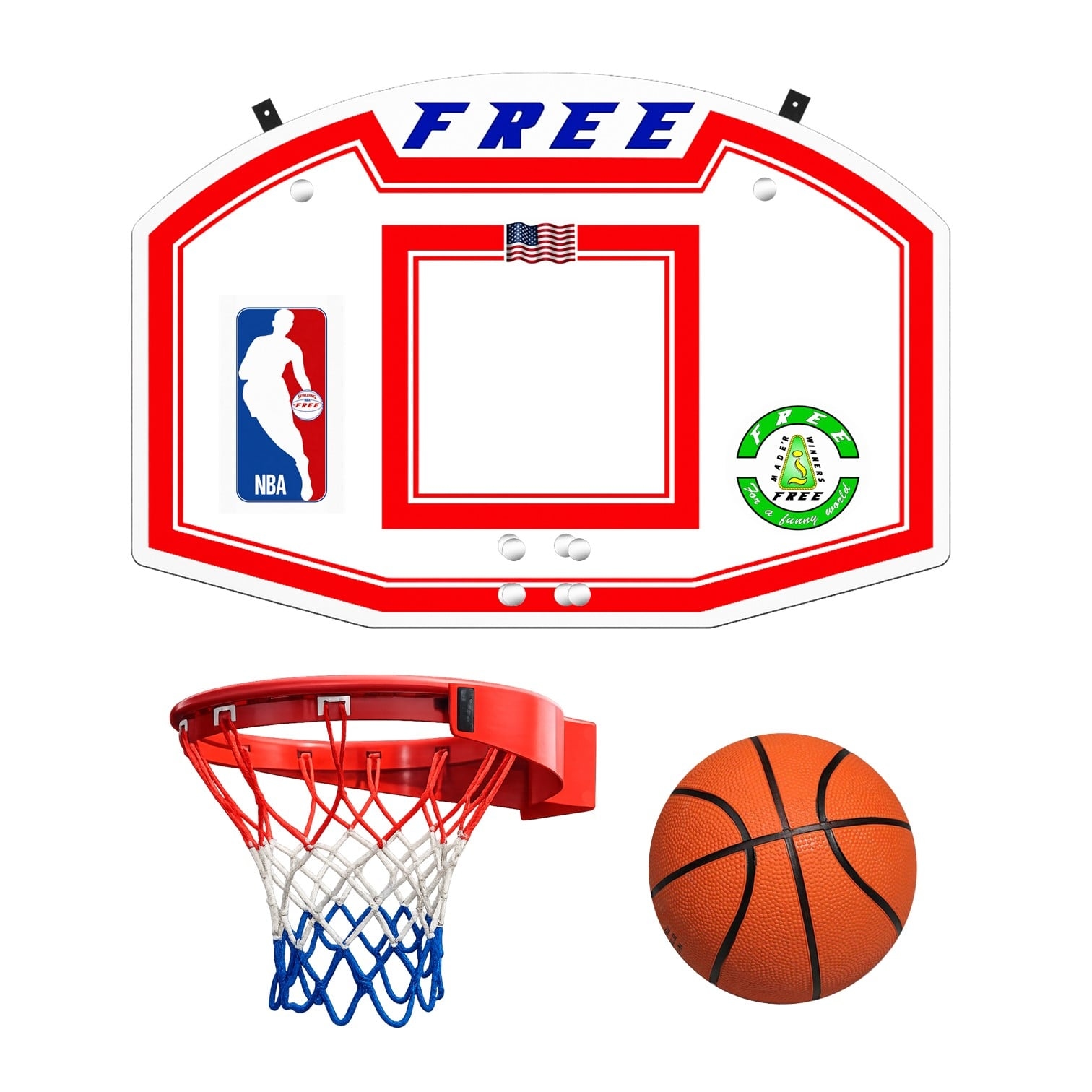 KIT TABLERO PARA BÁSQUET DE MADERA + ARO DE ACERO DE 45CM + PELOTA #7 GOMA