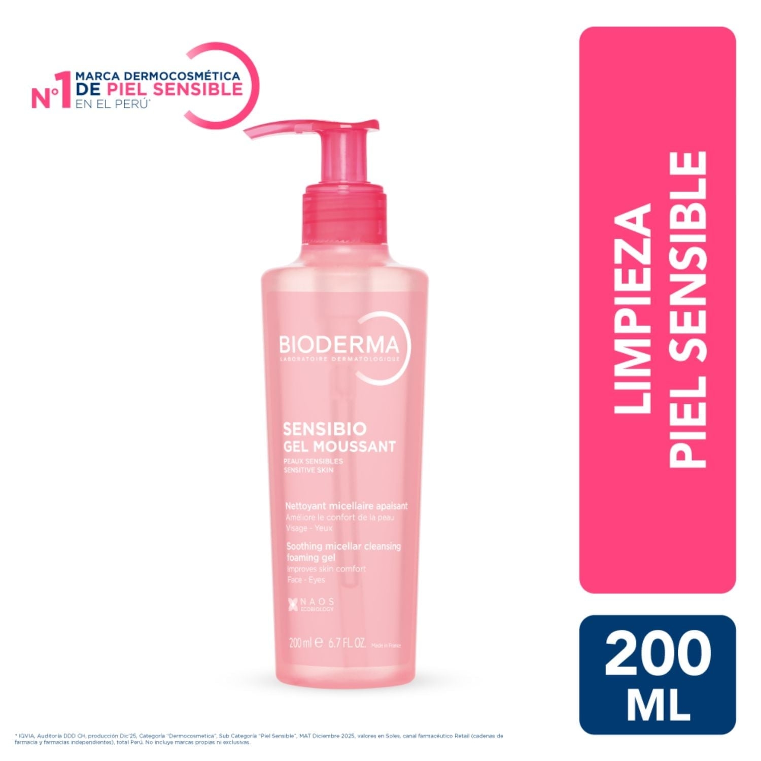 GEL LIMPIADOR BIODERMA SENSIBIO GEL MOUSSANT 200ML