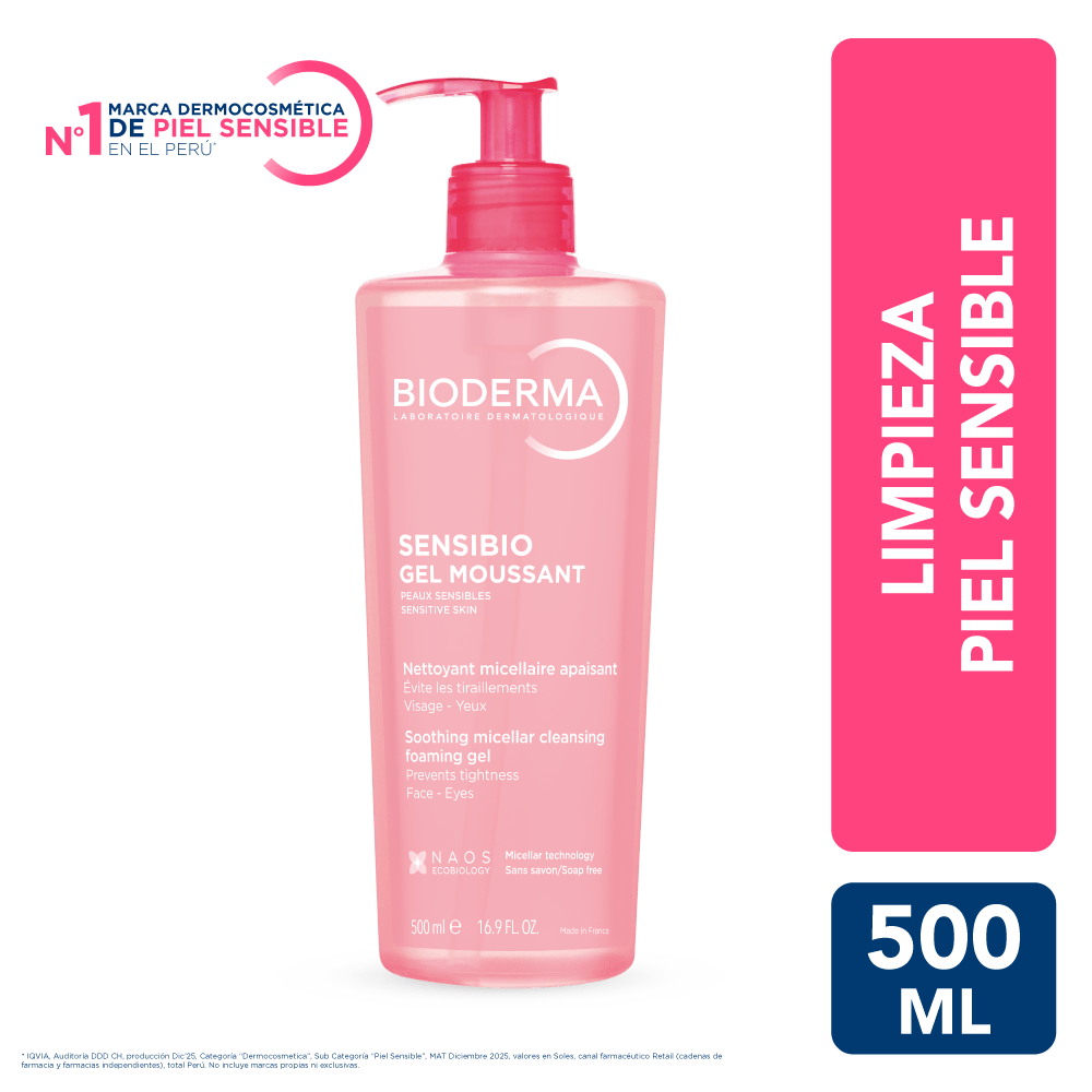 GEL LIMPIADOR BIODERMA SENSIBIO GEL MOUSSANT 500ML