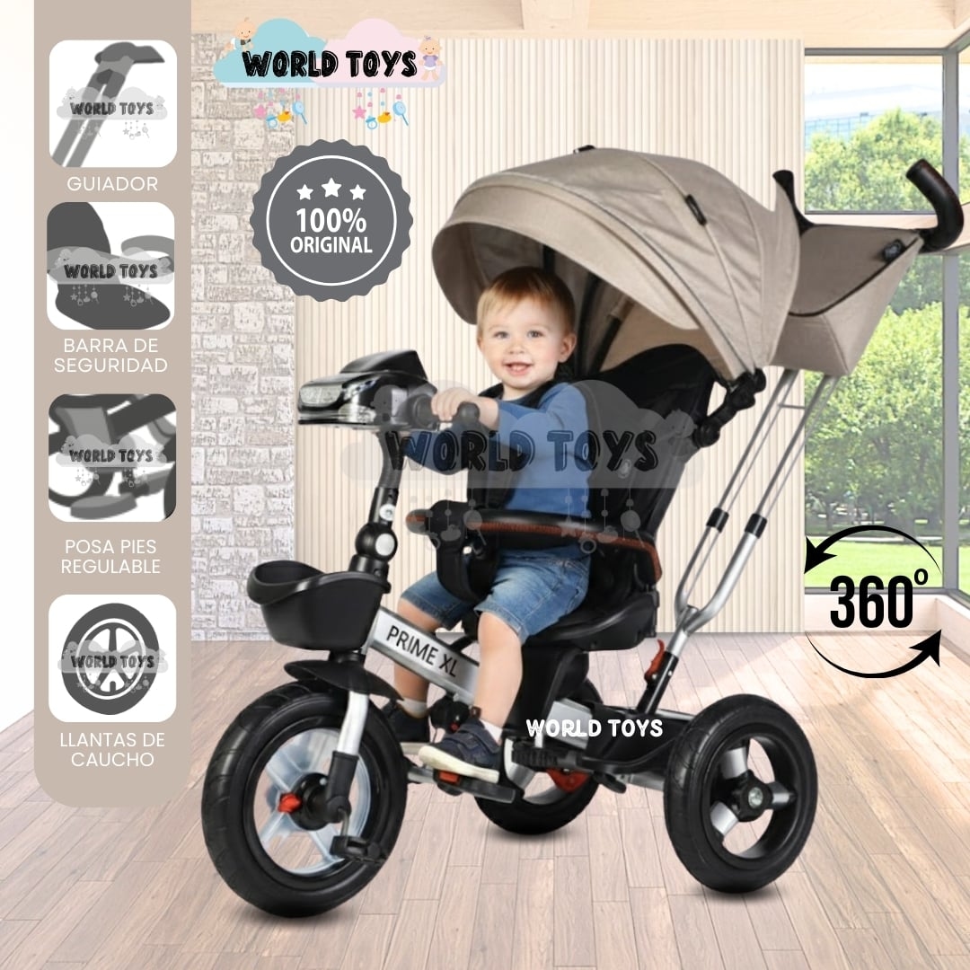 TRICICLO GUIADOR GIRATORIO «PRIME XL» PARA NIÑOS BEIGE