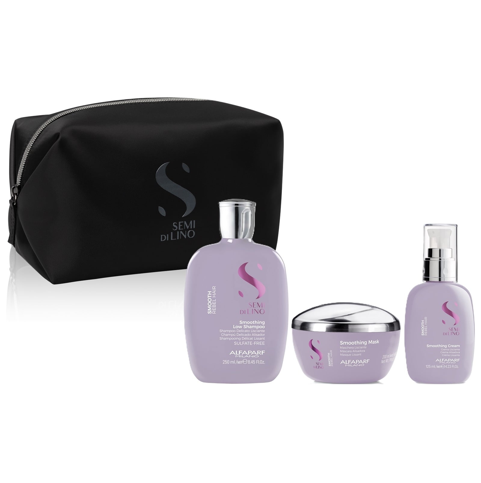 SHAMPOO ANTI FRIZZ ALFAPARF MILANO EMPHASEASDLS010 250ML SIN SAL + MASCARILLA + CREMA SMOOTH