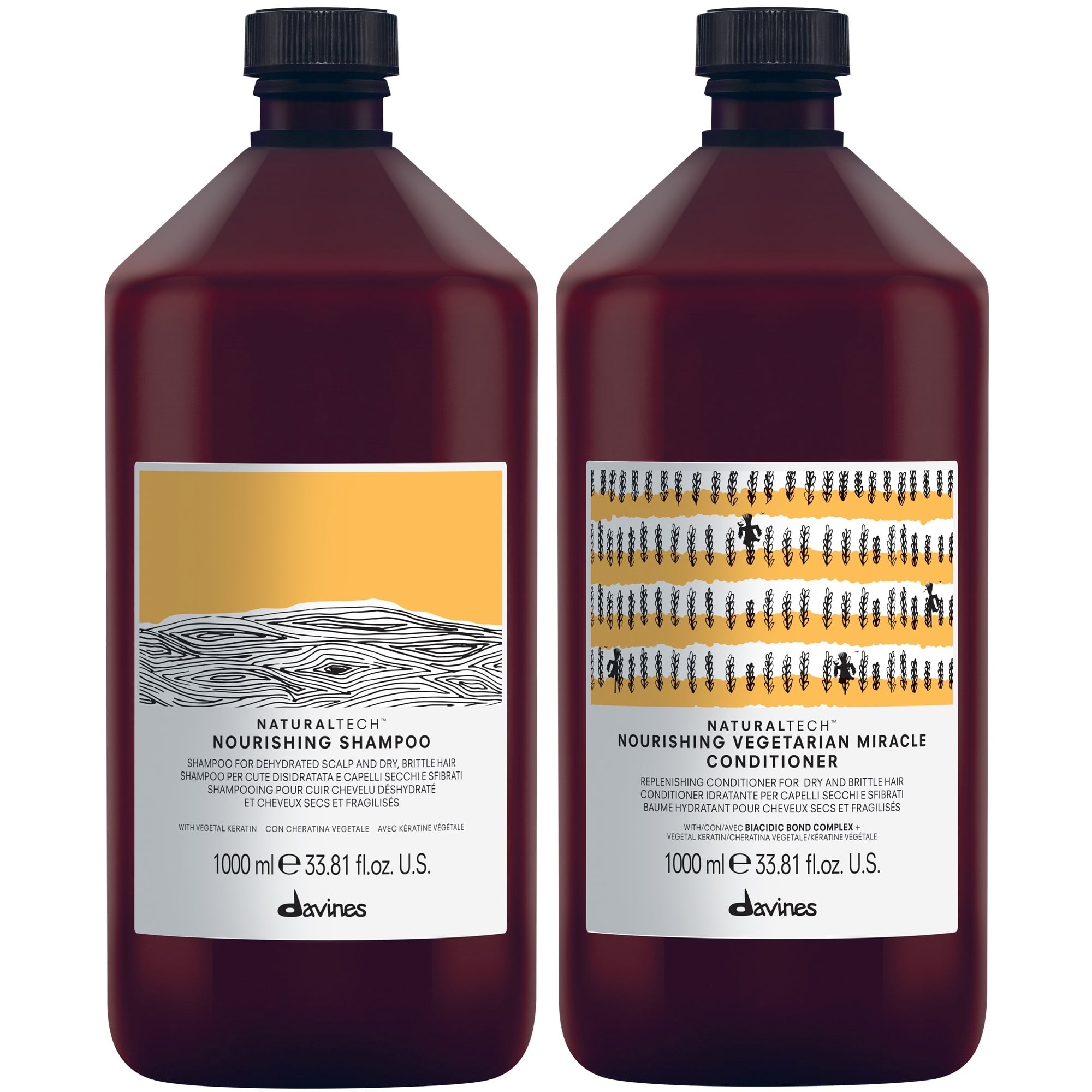 SHAMPOO NUTRITIVO 1000ML + ACONDICIONADOR DAVINES NOURISHING