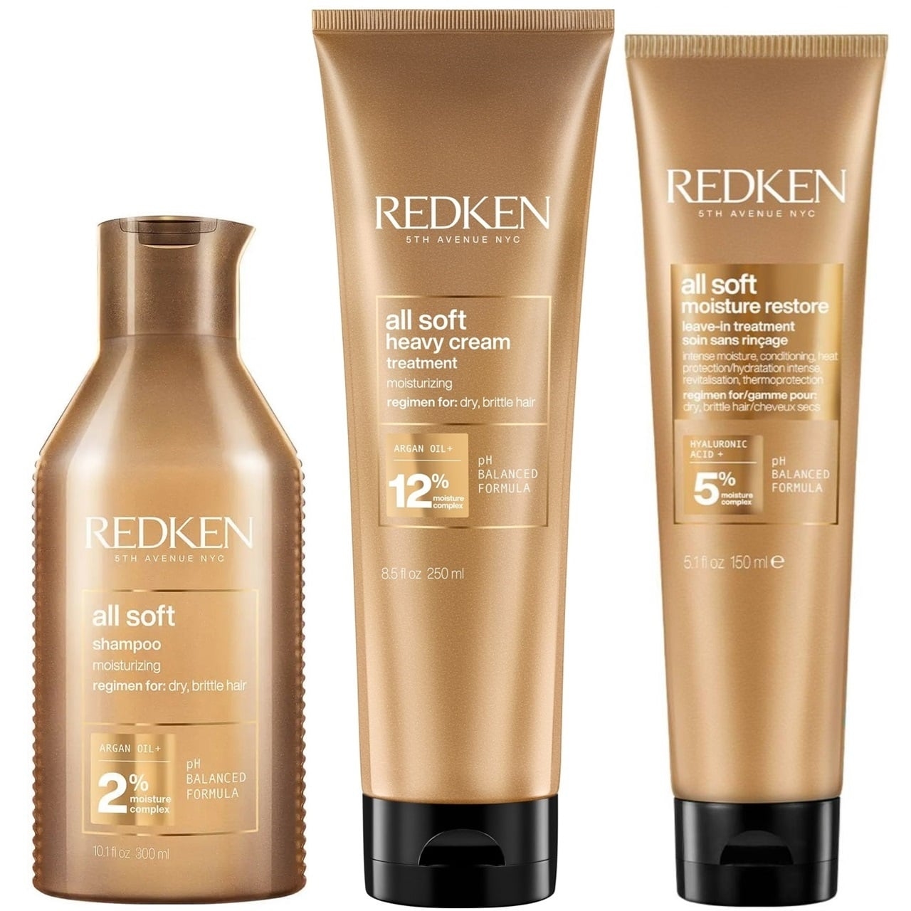 SHAMPOO HIDRATANTE 300ML + MASCARILLA + CREMA REDKEN ALL SOFT