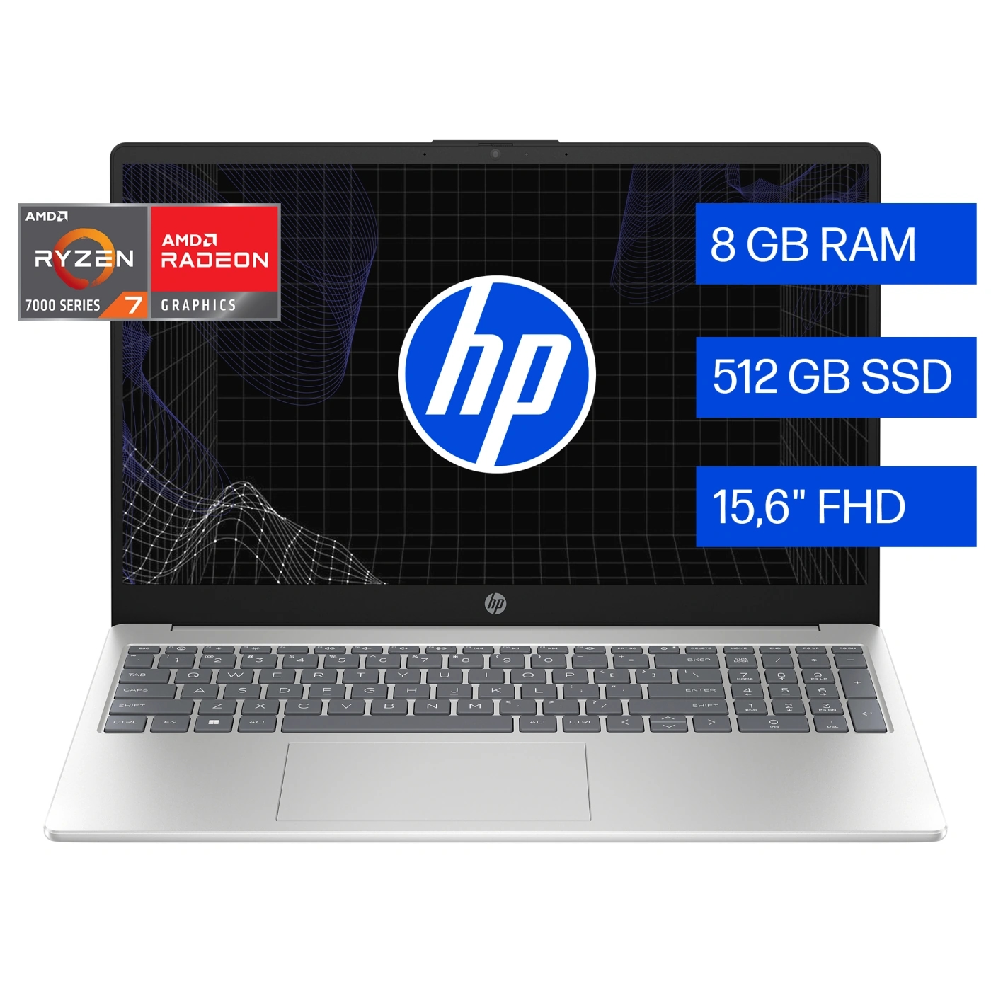 LAPTOP HP 15-FC0287LA AMD RYZEN 7 8GB RAM 512GB SSD 15.6”