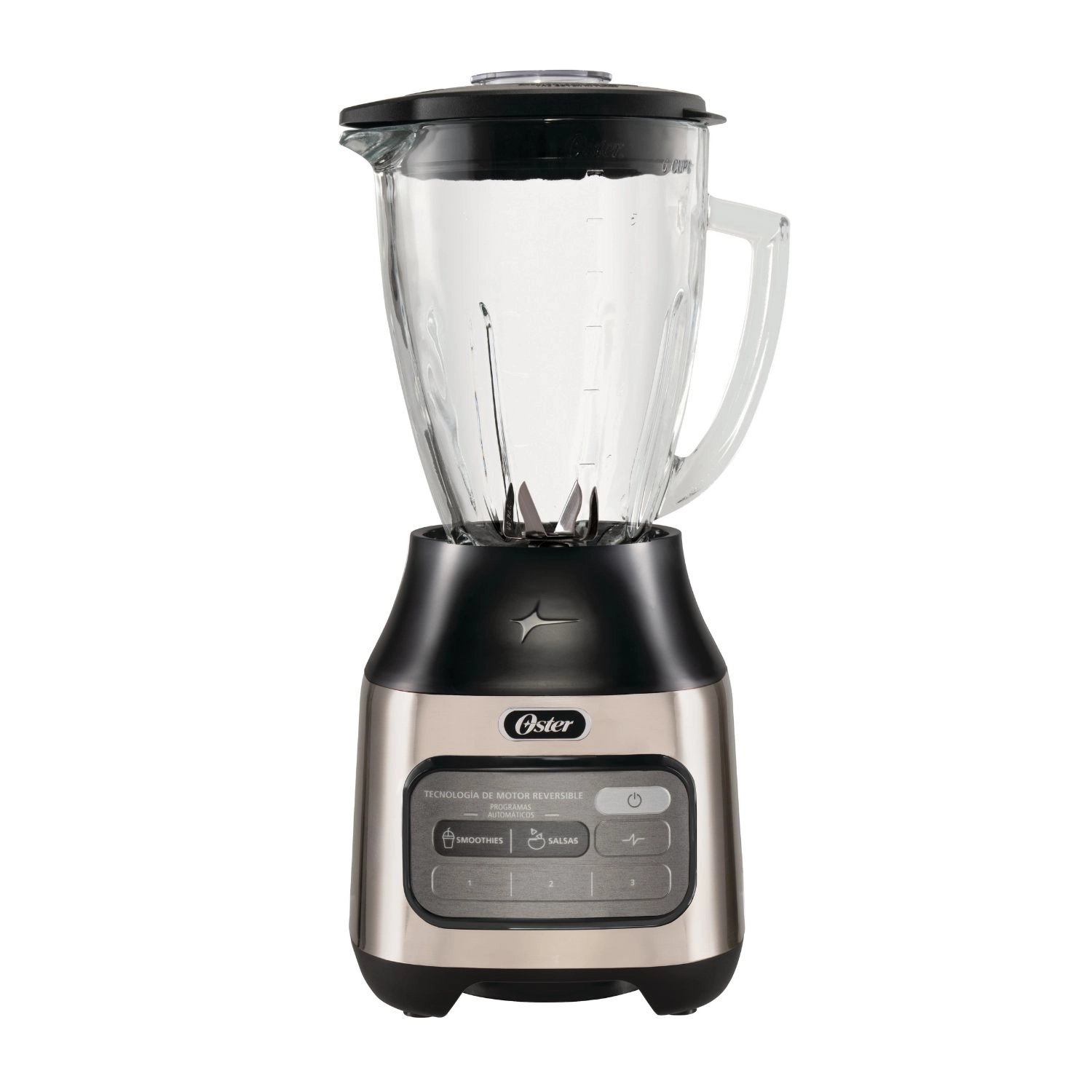 LICUADORA OSTER TECNOLOGÍA MOTOR REVERSIBLE VASO VIDRIO NIQUELADA BLSTPEG-NRT