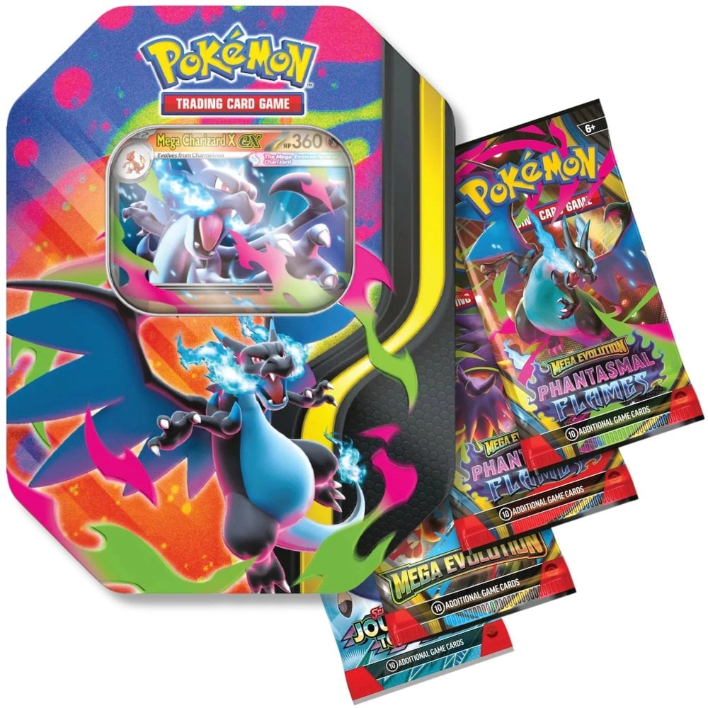 CARTAS POKEMON TCG - MEGA CHARIZARD X 40 CARDS Y LATA COLECCIONABLE (ESPAÑOL)