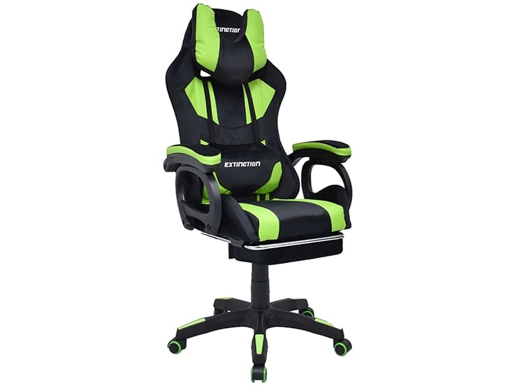 Silla Gamer Extingtion Sapp Gamuza-Cuerina Color Verde