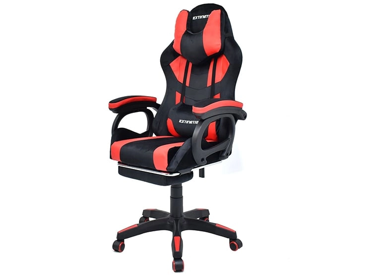 Silla Gamer Extingtion Sapp Gamuza-Cuerina Color Rojo