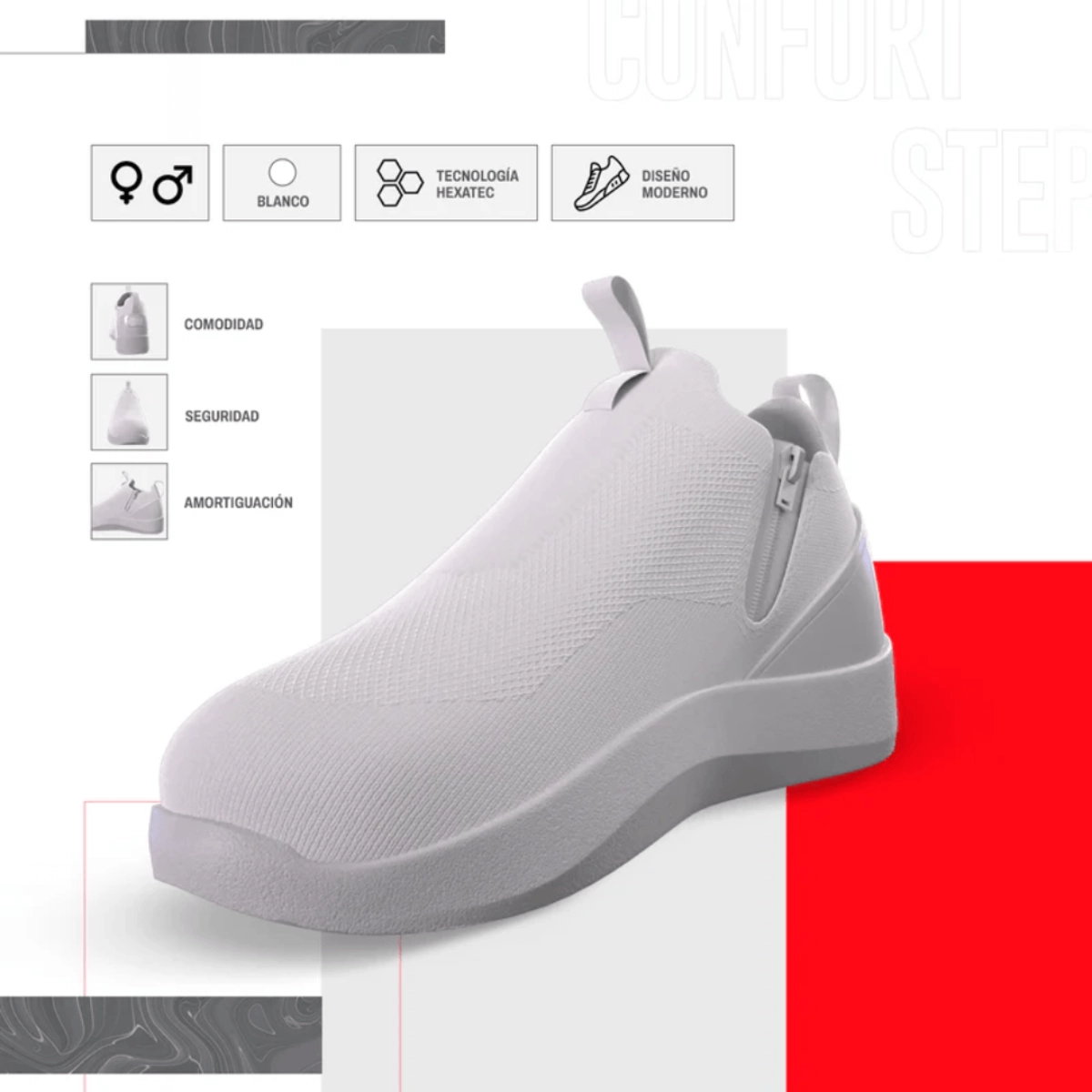 QUALITY PRODUCTS ZAPATILLA ERGONÓMICOS UNISEX CONFORT STEP COLORES