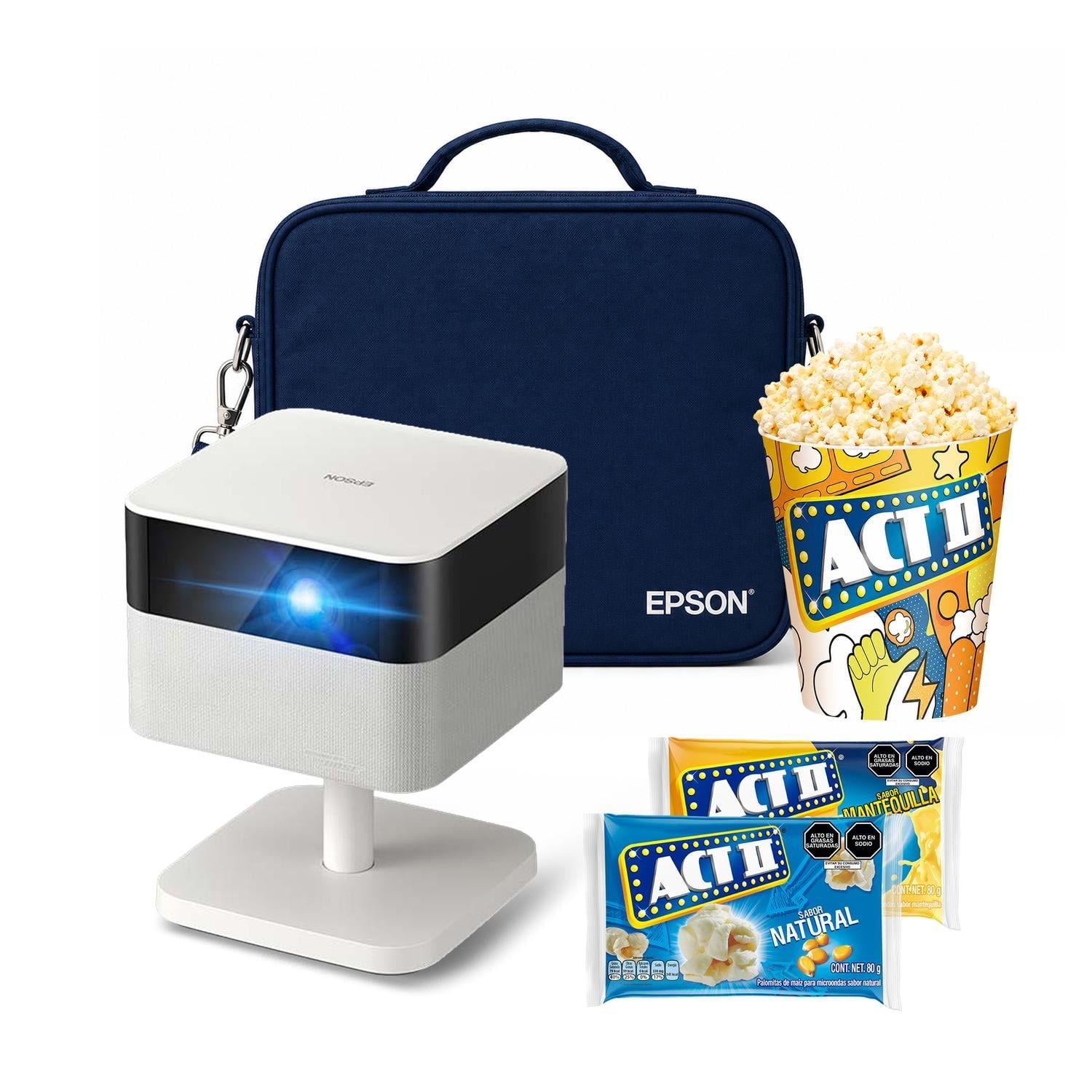 PROYECTOR EPSON SMART LIFESTUDIO FLEX EF-71 + MALETÍN + POP CORN