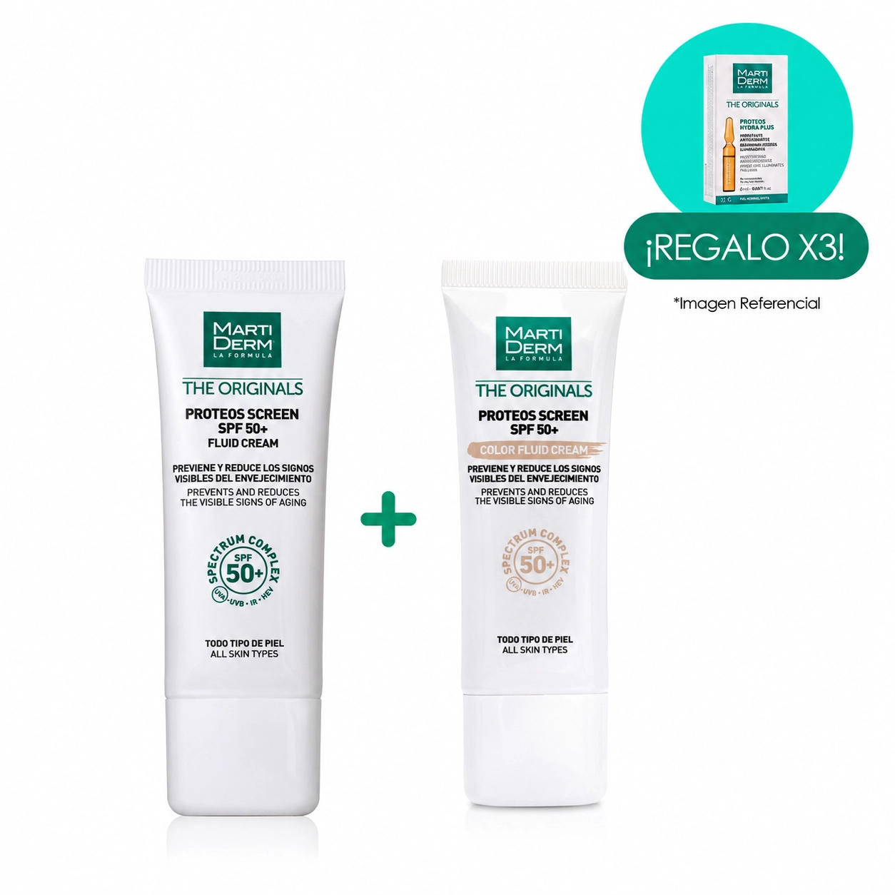 PACK PROTECCION SOLAR PROTEOS SCREEN SPF 50 + PROTEOS SCREEN SPF 50 CON COLOR