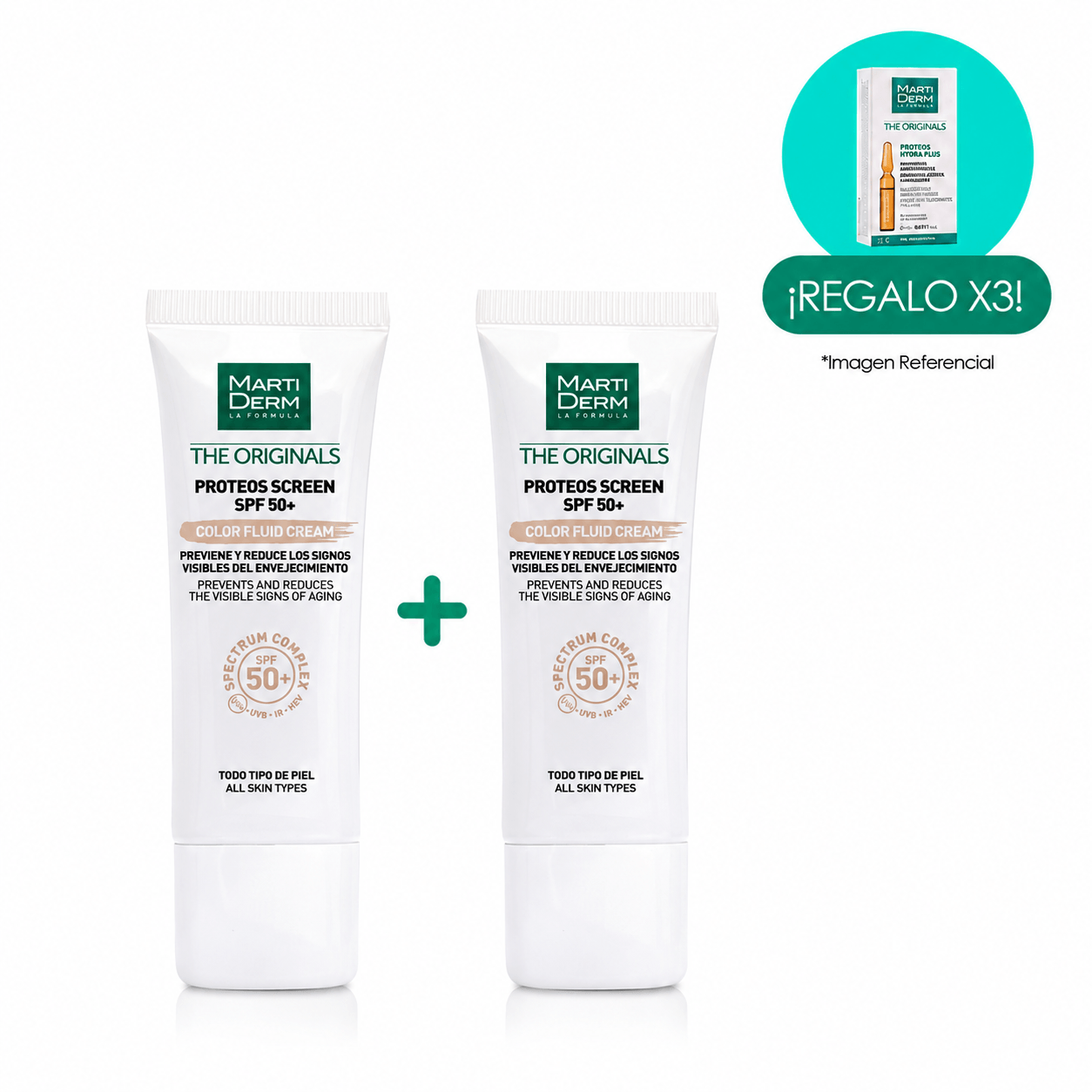 PACK PROTECCION SOLAR PROTEOS SCREEN SPF 50 CON COLOR + PROTEOS SCREEN SPF 50 CON COLOR