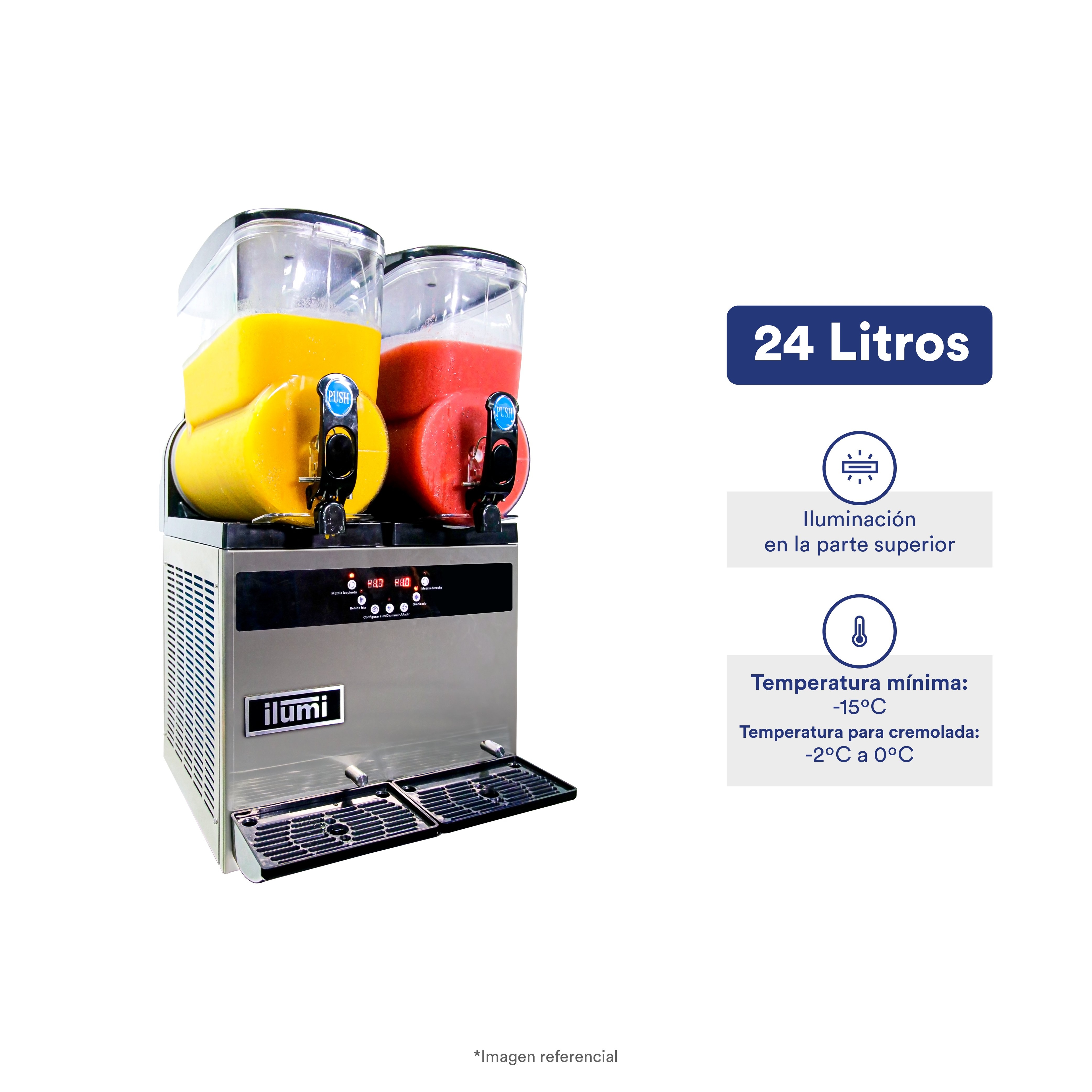 DISPENSADOR DE CREMOLADAS ILUMI 2 TOLVAS
