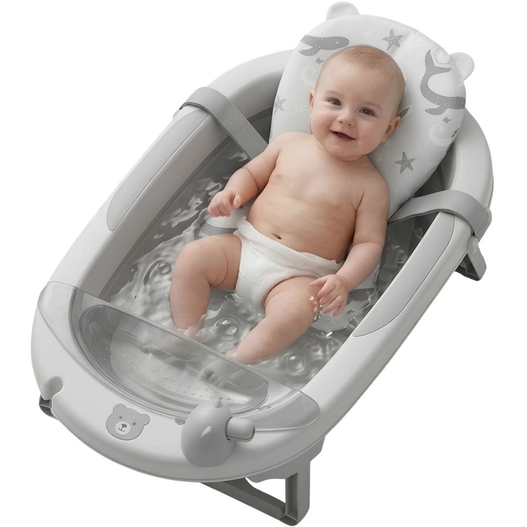 BAÑERA PLEGABLE PARA BEBÉ «JADDE PLUS» CON ACCESORIOS