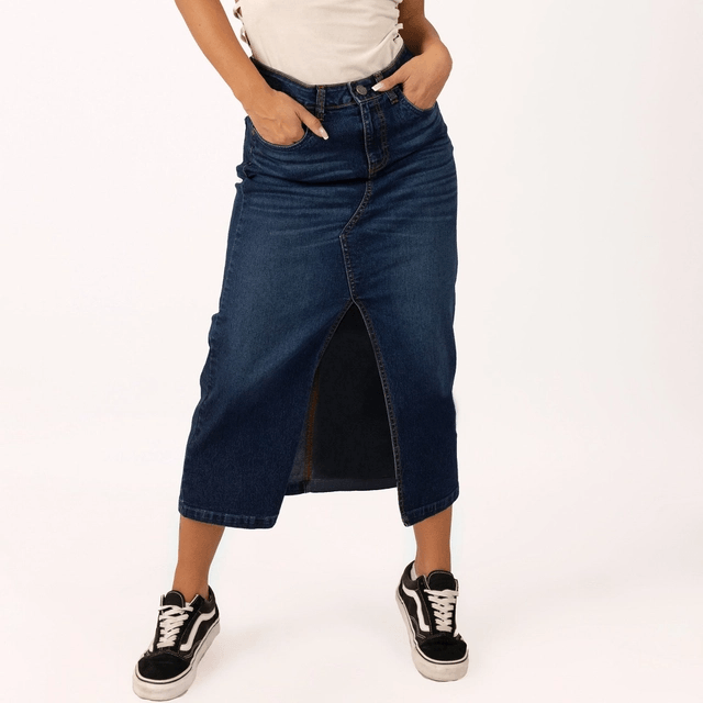FALDA MIDI SLIM MUJER COTTONS JEANS IRLANDA