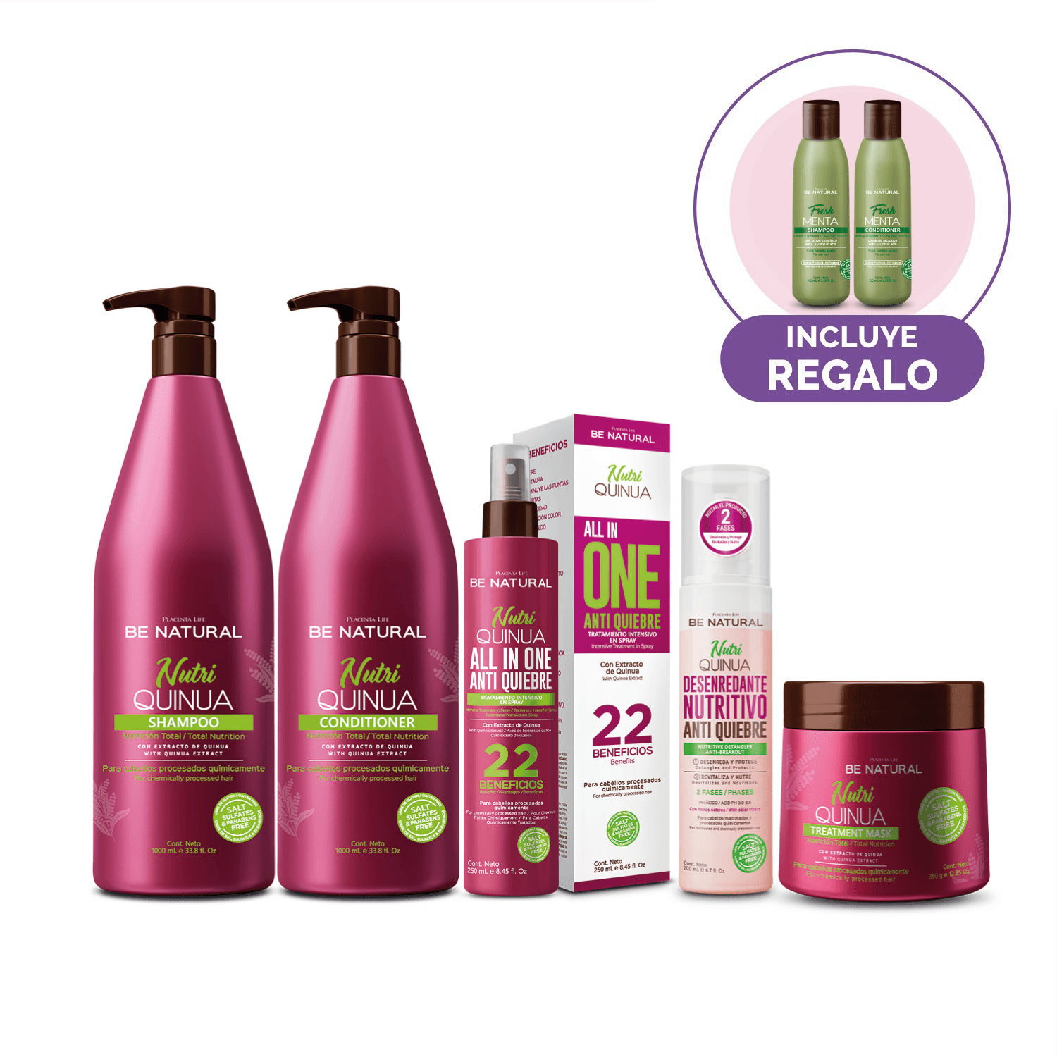 SET TRATAMIENTO CAPILAR BE NATURAL 1L NUTRI QUINUA
