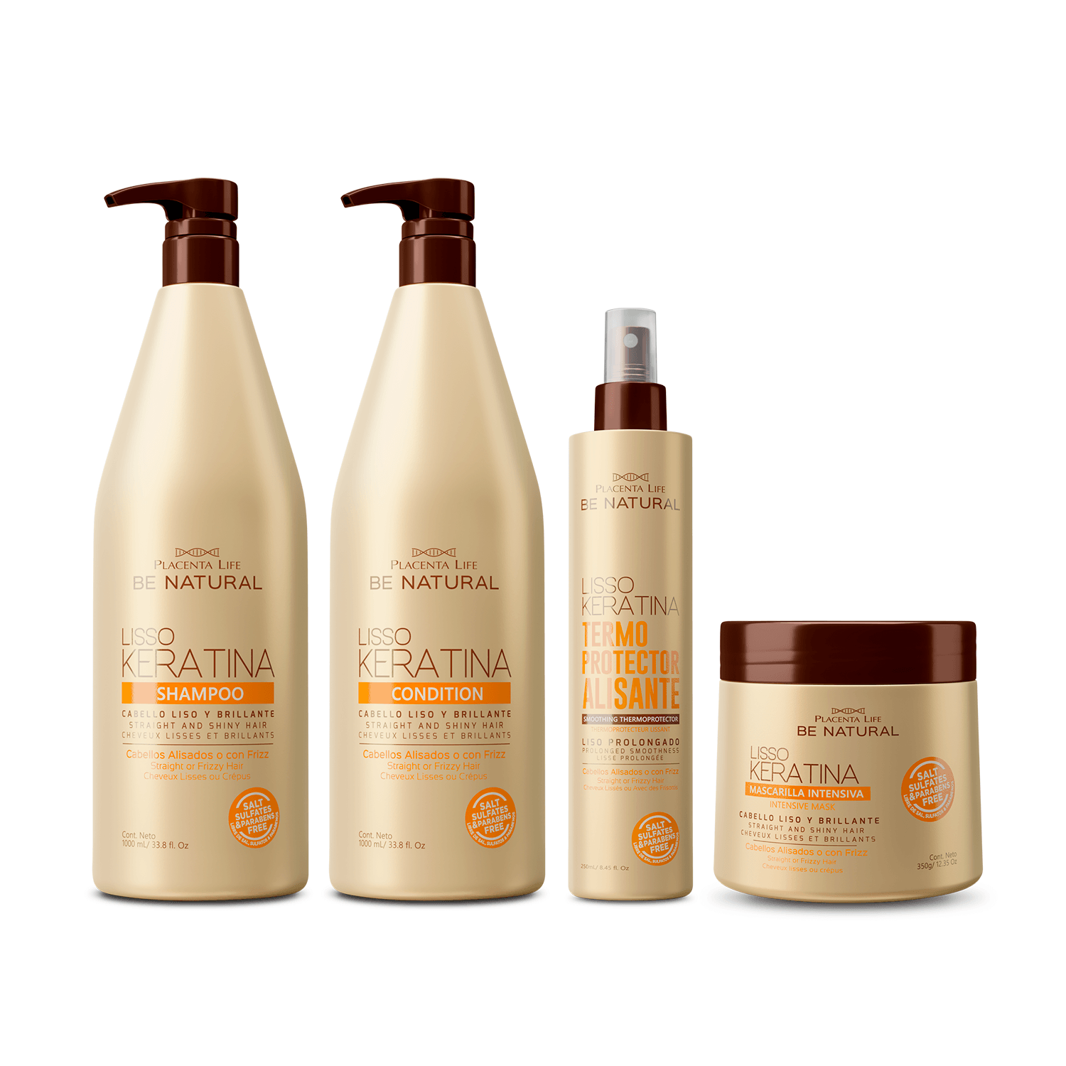 SET TRATAMIENTO CAPILAR BE NATURAL 1L LISSO KERATINA