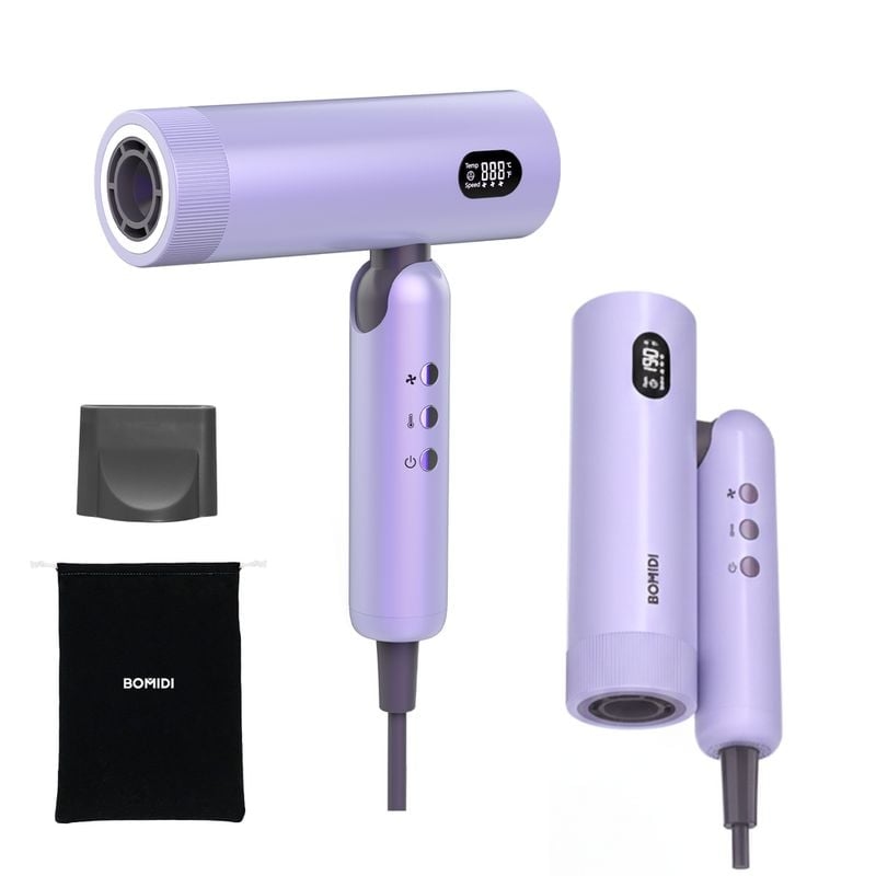 SECADORA DE CABELLO PLEGABLE BOMIDI HD08 AZUL LAVANDA