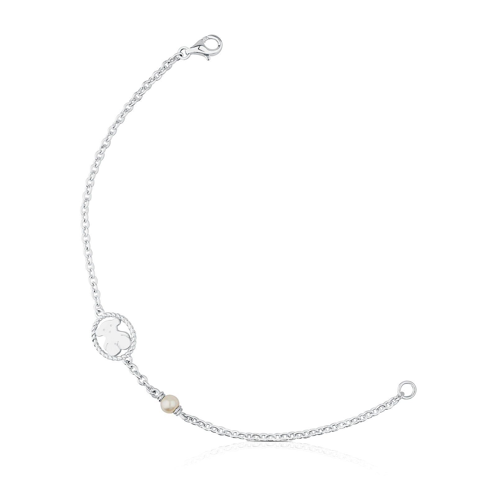 PULSERA TOUS PLATA 1ªLEY 12MM PERLA CULT.
