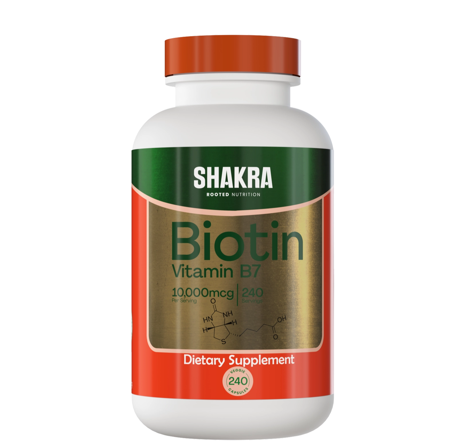 SHAKRA Biotina Biotin 10000 mcg 240 Capsulas