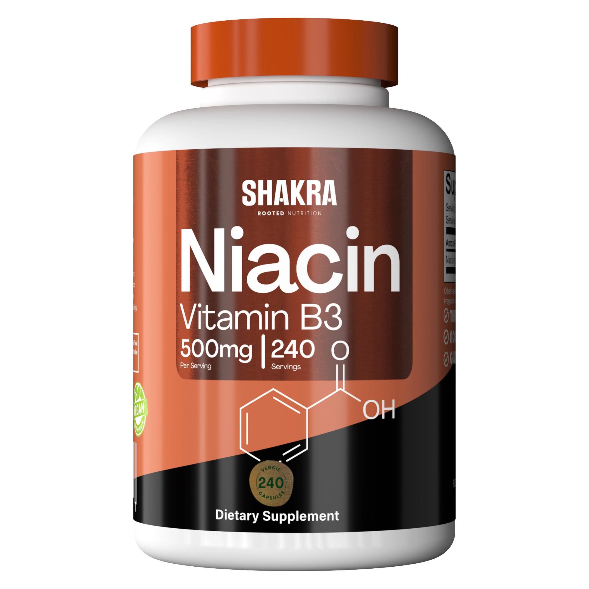 SHAKRA NIACIN NIACINA 500MG 240 CAPSULES