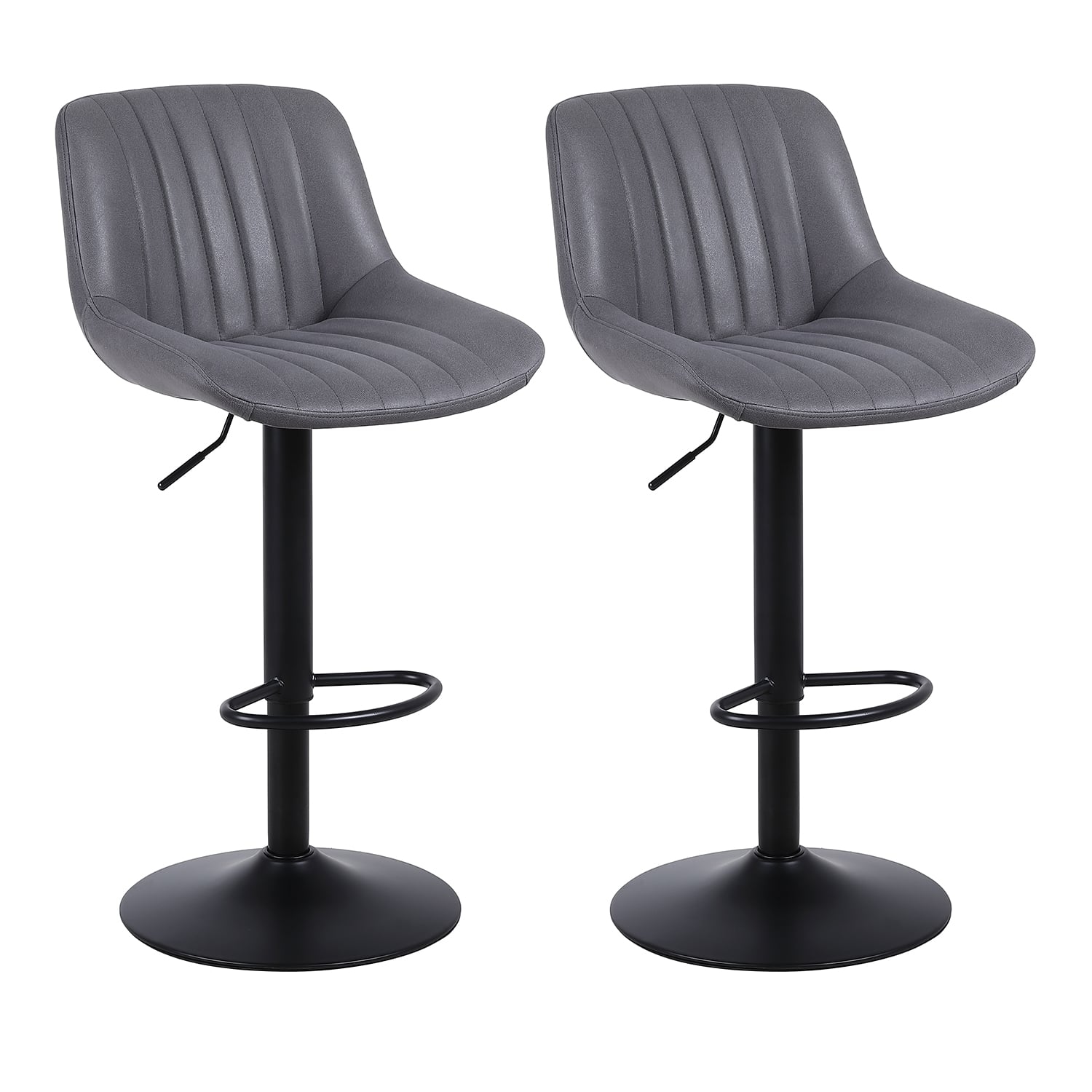 SET X 2 SILLA DE BAR NEW YORK CON RESPALDO Y REPOSAPIÉS GRIS
