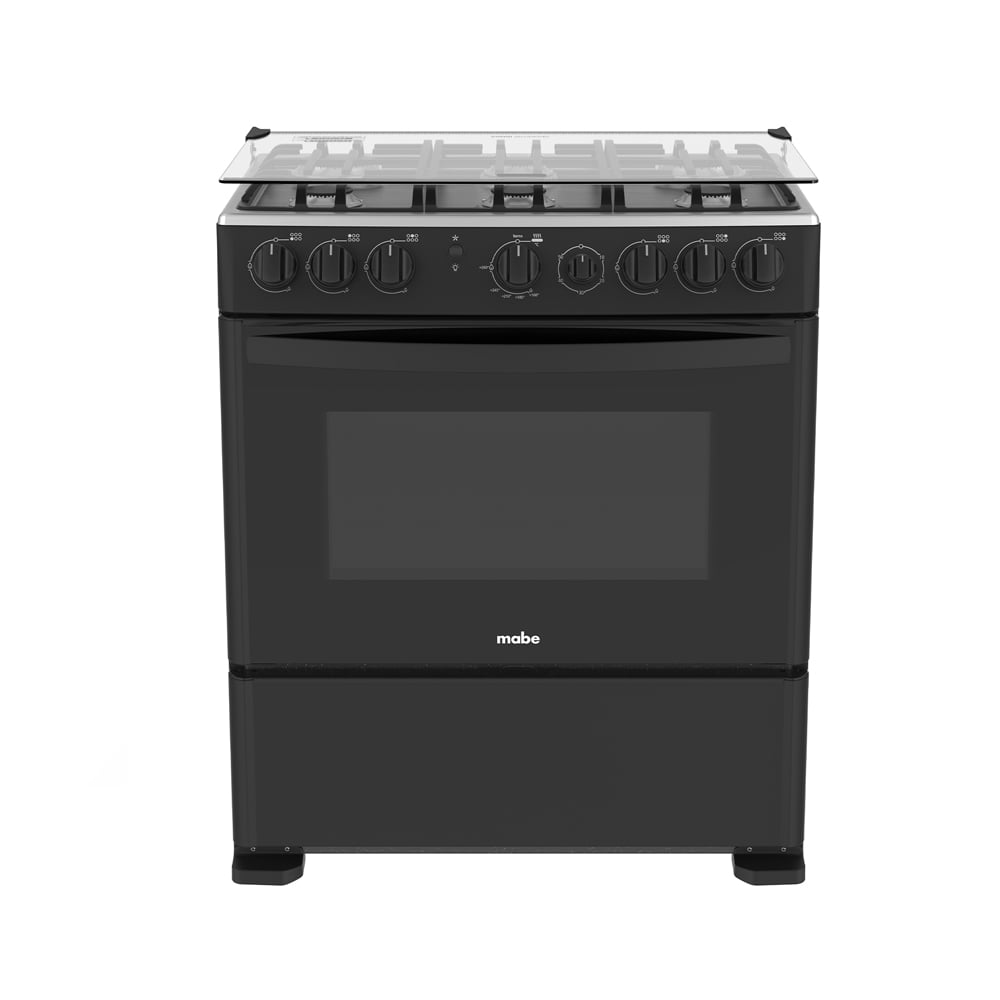 COCINA A GAS MABE CMP3020FN1 30' 6 HORNILLAS NEGRO