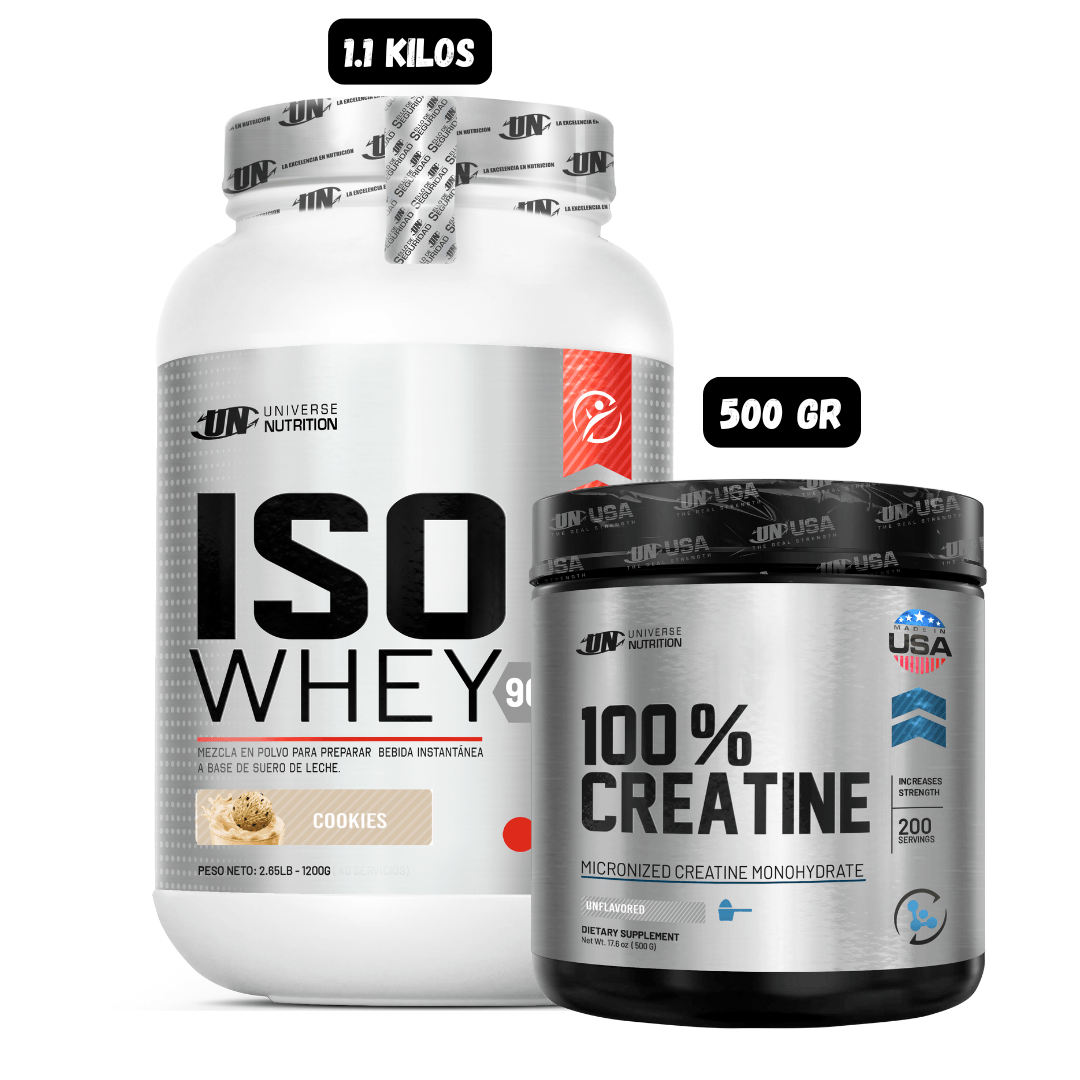 ISO WHEY 90 1.1 KG (COOKIES) + CREATINA UN 500 GRAMOS