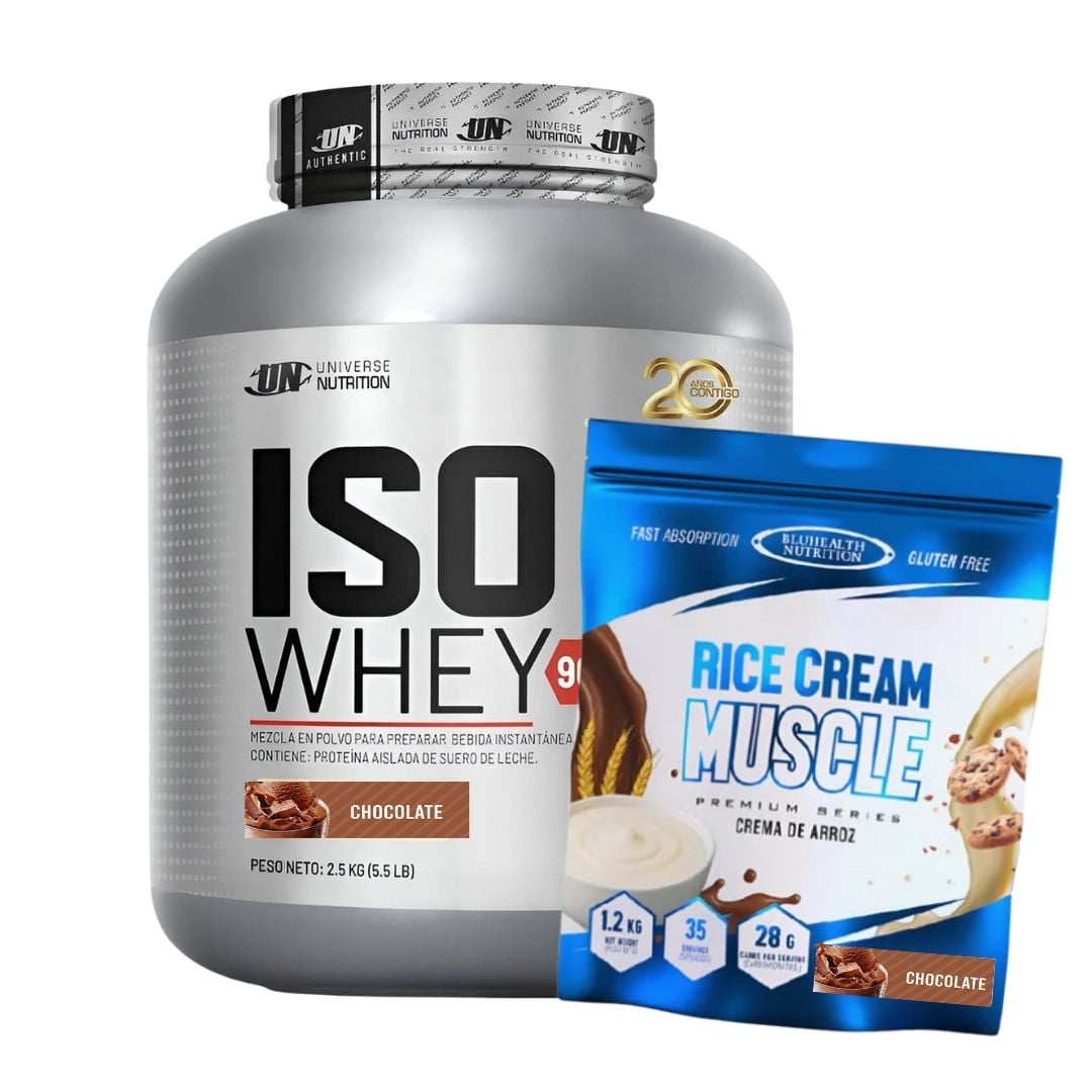 ISO WHEY 2.5 KG (CHOCOLATE) + CREMA ARROZ BH 1.2 KG (CHOCOLATE)