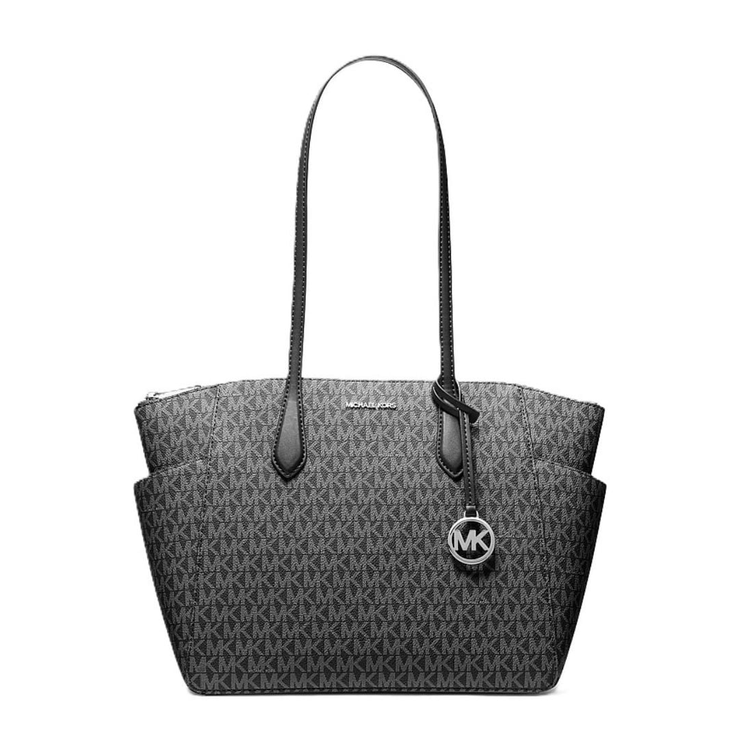 CARTERA MICHAEL KORS MUJER MARILYN MEDIUM TOTE LOGO NEGRO MONOGRAMA CHARM MK