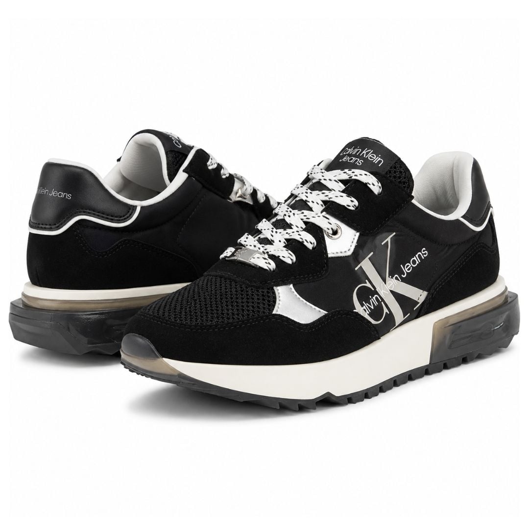ZAPATILLAS CALVIN KLEIN MUJER MAGALEE NEGRO PLATAFORMA LOGO LATERAL