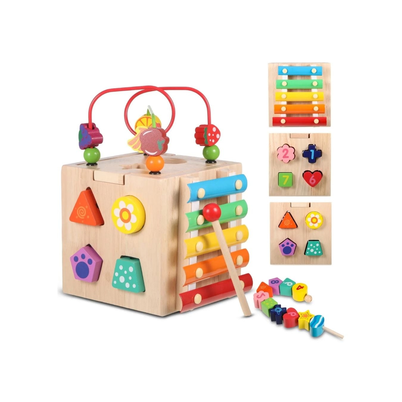 CUBO EXPLORADOR CON XILÓFONO 8 EN 1 PARA BEBÉ DIDACTICO MONTESSORI