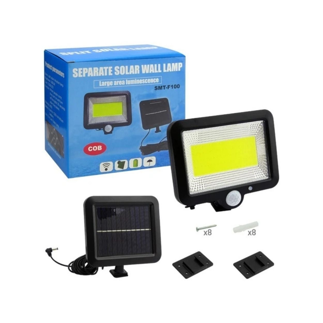 FOCO REFLECTOR SOLAR LED CON SENSOR DE MOVIMIENTO - RESISTENTE IP65 PARA FACHADA Y JARDÍN