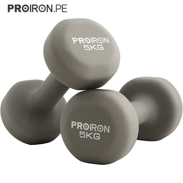 PAR DE MANCUERNAS DE NEOPRENO 5KG GRIS